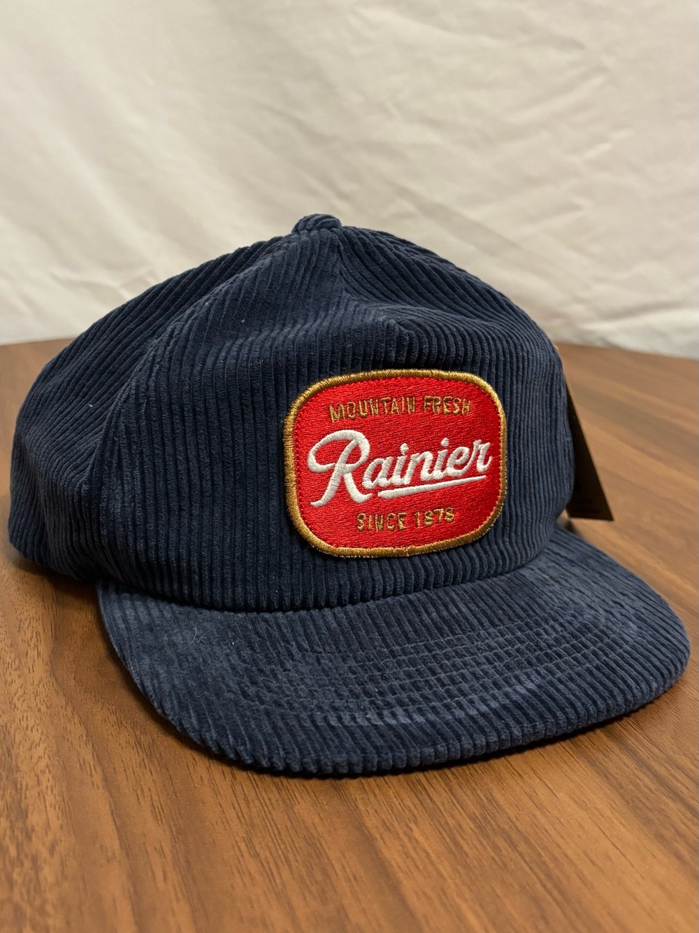 Patch Corduroy Cap - Navy Blue